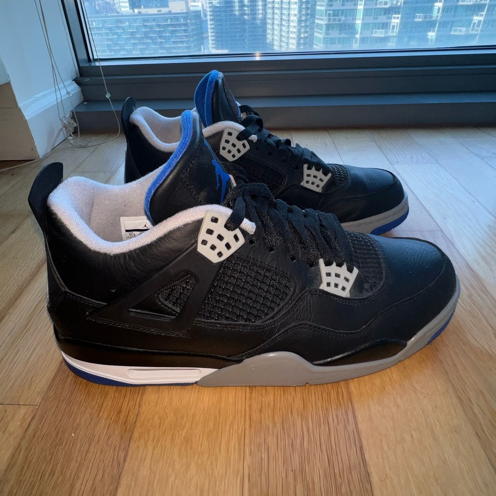 Jordan Retro 4 Motorsports Alternate Black Blue Size 11.5